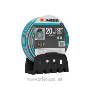 Kit tuyau d'arrosage 20m + Porte-tuyau murale + Accessoires - Gardena-0