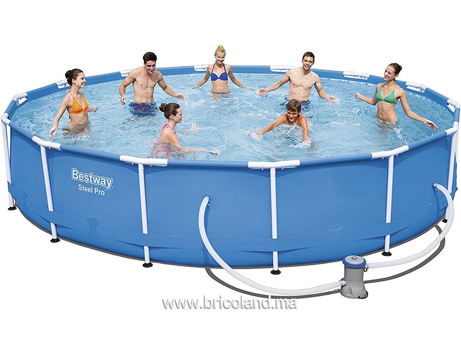 Piscine hors sol ronde Steel Pro 427 x 84 cm avec pompe de filtration - Bestway-15857