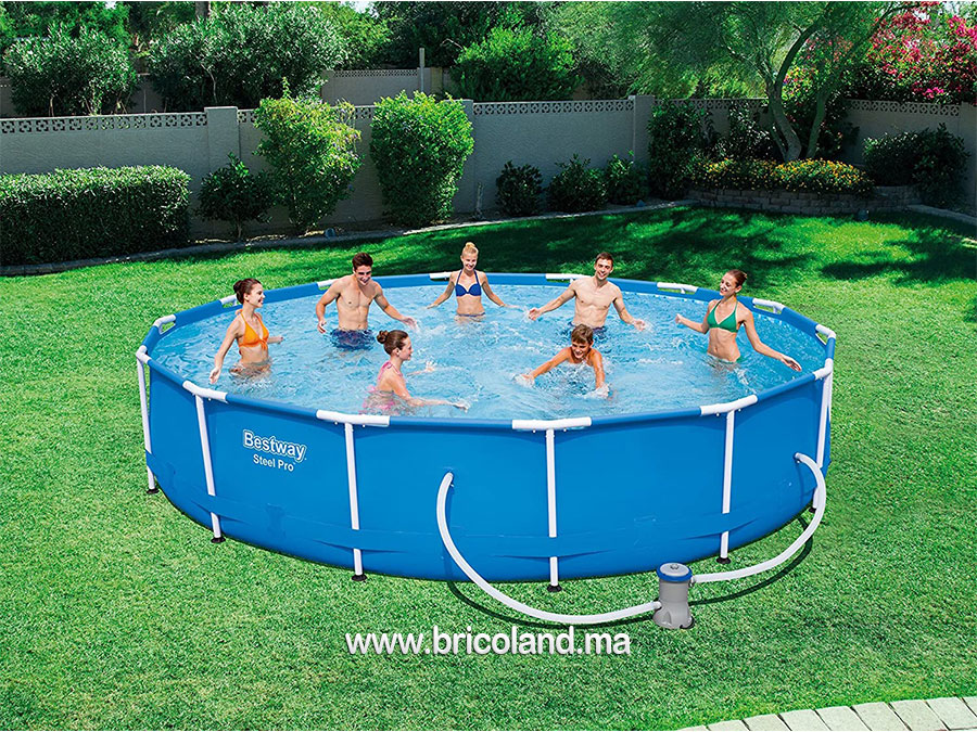 Piscine hors sol ronde Steel Pro 427 x 84 cm avec pompe de filtration - Bestway-15853