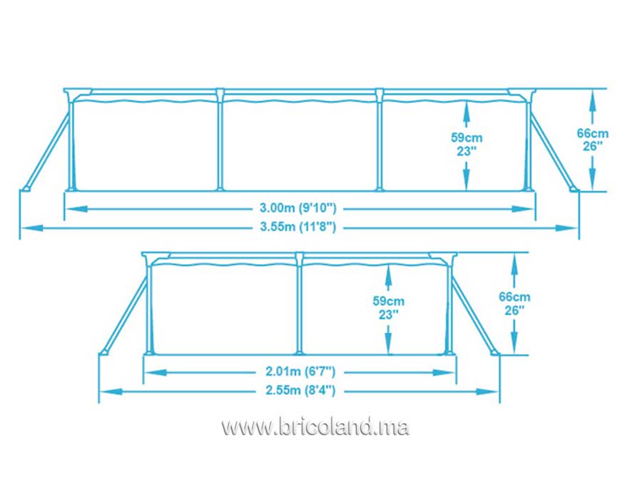 Piscine hors sol Steel Pro™ 300 x 201 x 66 cm avec pompe et cartouche de filtration-13767