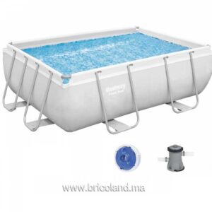 Piscine hors sol rectangulaire Power Steel™ 282 x 196 x 84 cm avec pompe de filtration-0
