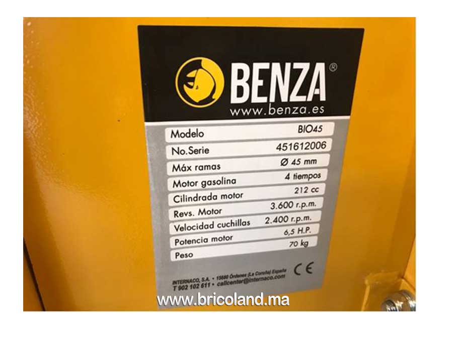 Broyeur de branches thermique 7 CV / 212 cm3 - BIO 45 - BENZA-13777