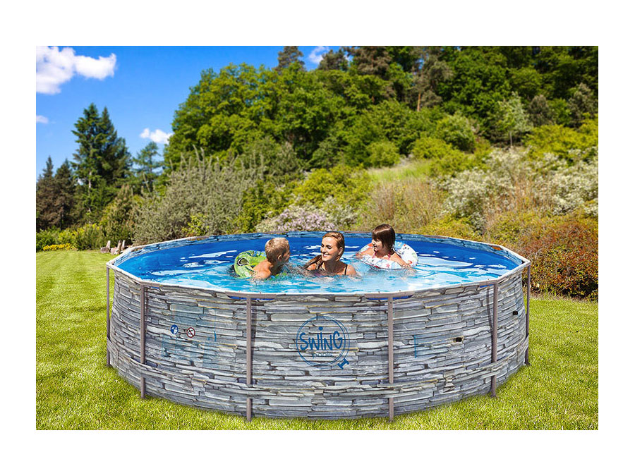 Piscine hors sol tubulaire Stone design 3.66 x 0.91m - Swing pools-14051