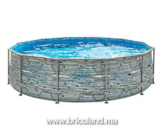 Piscine hors sol tubulaire Stone design 3.66 x 0.91m - Swing pools-thumbnail