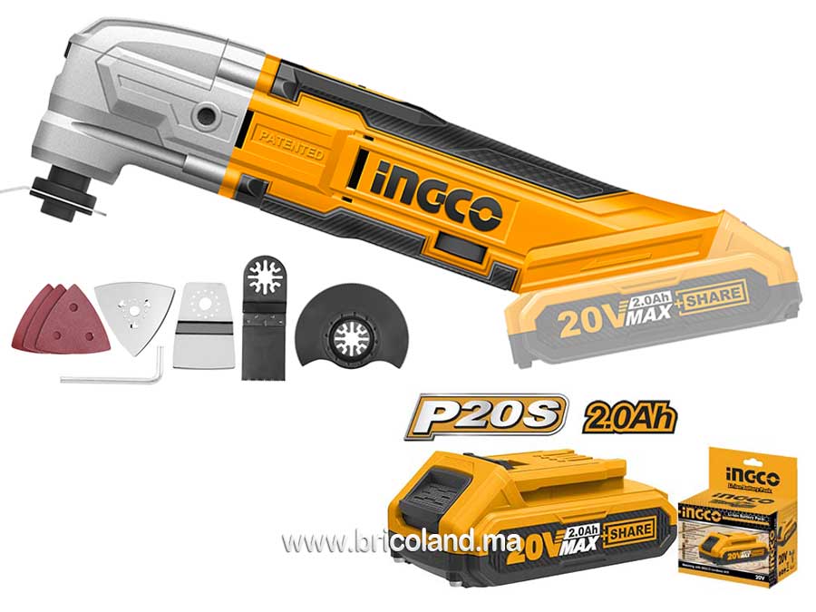 Outil multifonctions Sans Fil 20V - INGCO-0