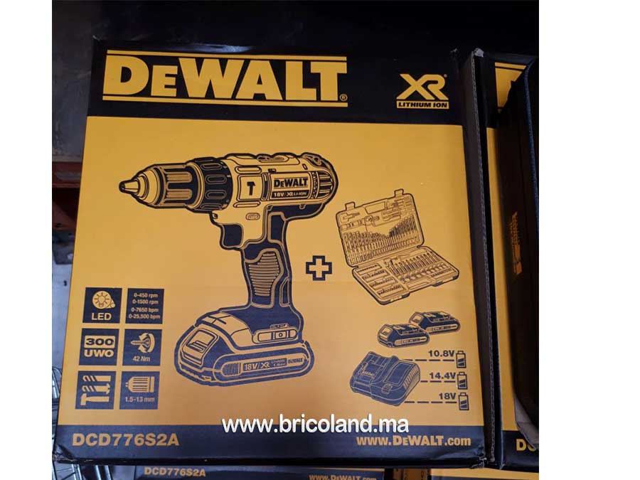 Perceuse à percussion 18 V 1.5Ah + 100 Accessoires - DeWALT-14042