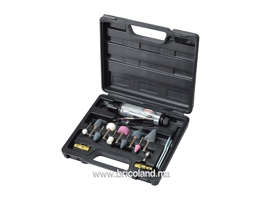 Meuleuse droite pneumatique 1/4" + Accessoires - Comaria-0