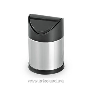 Poubelle à couvercle pivotant en inox 12L-0