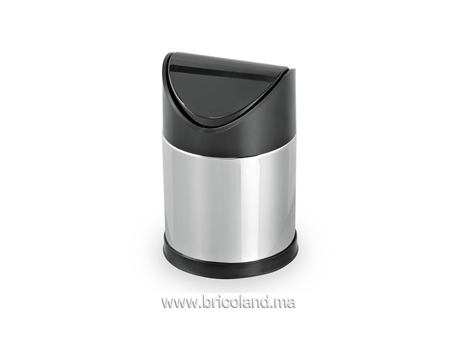 Poubelle à couvercle pivotant en inox 12L-0