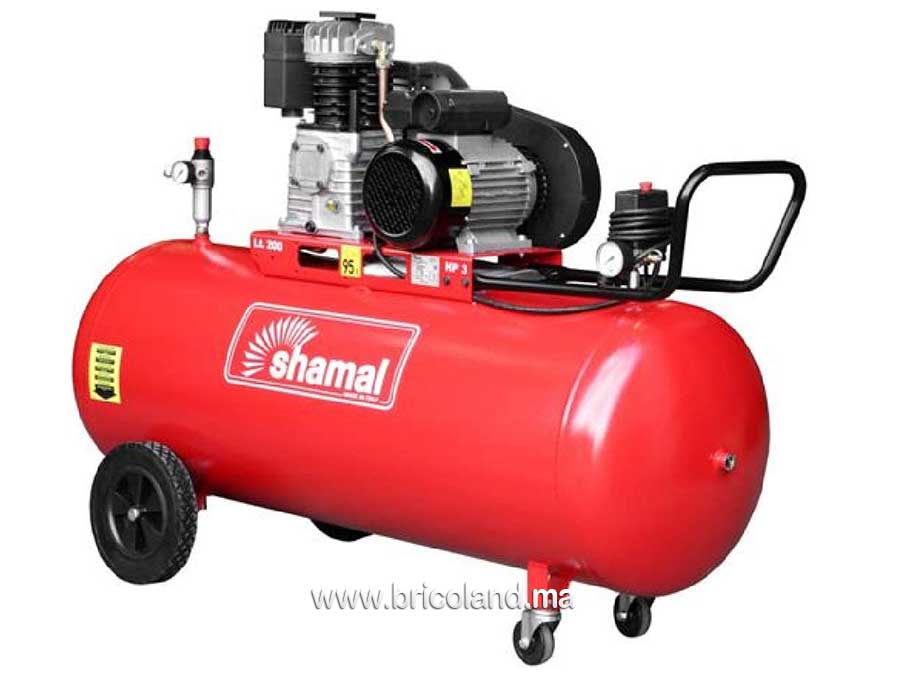 Compresseur d'air 3 HP. 200 litres Courroie Monophasé - SHAMAL-0