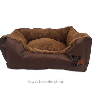 Lit pour chien & chat en velour marron 50x40x18cm - Canijess-0