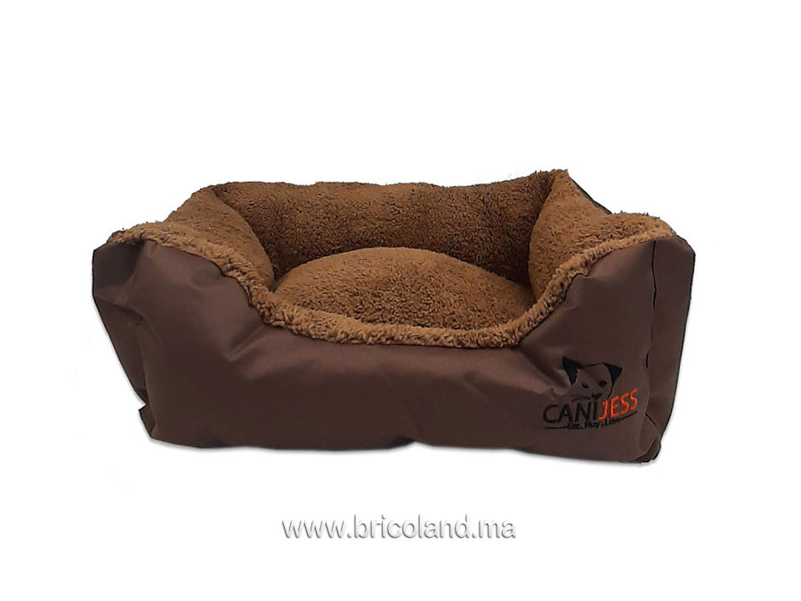 Lit pour chien & chat en velour marron 50x40x18cm - Canijess-0