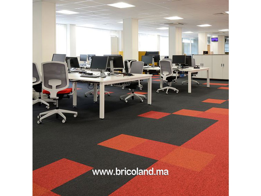 Moquette en dalle Coral Lignes Bleu 50x50cm - INCATI-14823
