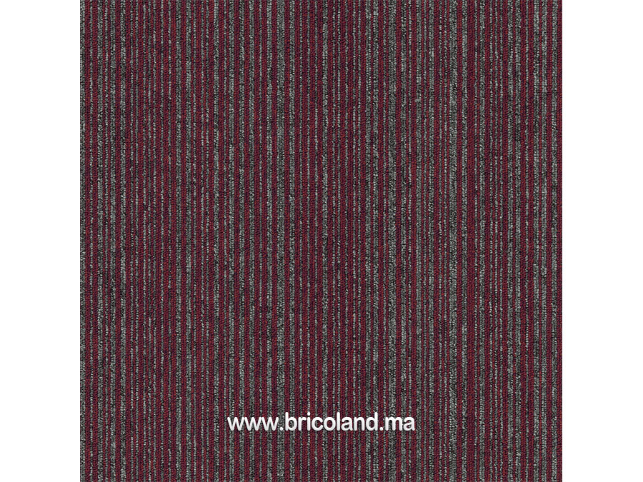 Moquette en dalle Coral Lignes Rouge 50x50cm - INCATI-0