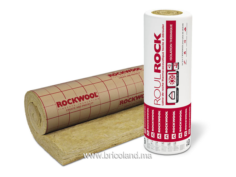 Rouleau isolant Roulrock Kraft 120x500x10cm 6m² - 36(kg/m³) - ROCKWOOL-0