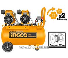 Compresseur d'Air 50L silencieux 3.2Hp - 2x1200W - INGCO-thumbnail