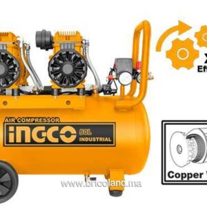 Compresseur d'Air 50L silencieux 3.2Hp - 2x1200W - INGCO-0