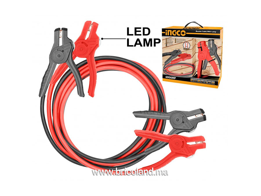 Câbles de démarrage avec lampe led HBTCP6008L - INGCO -0
