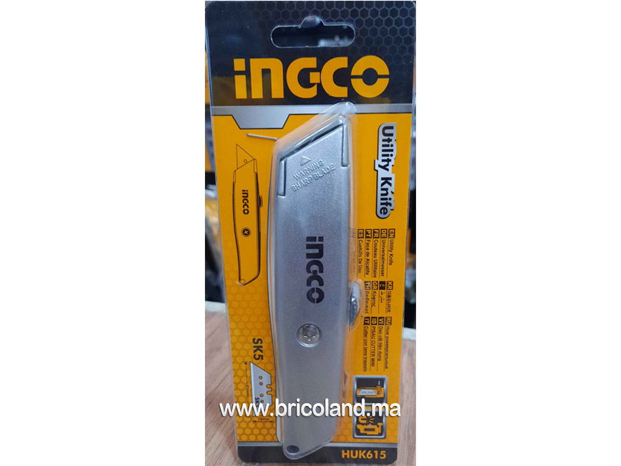 Couteau utilitaire HUK615 Zinc - INGCO-15270