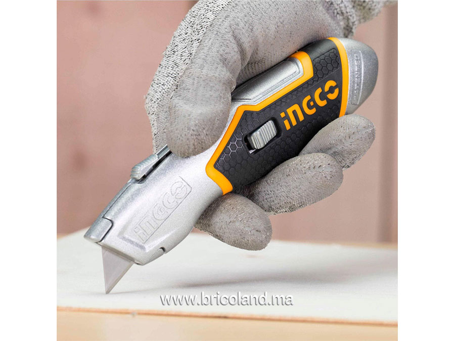 Couteau utilitaire avec 6 lames HUK618 Zinc - INGCO-15272