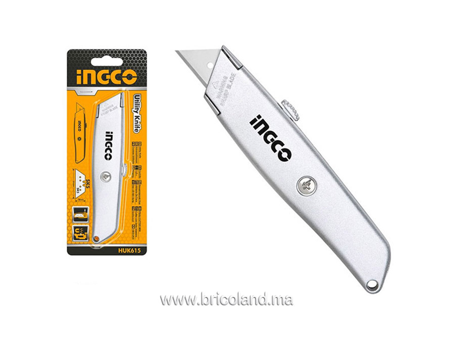 Couteau utilitaire HUK615 Zinc - INGCO-0