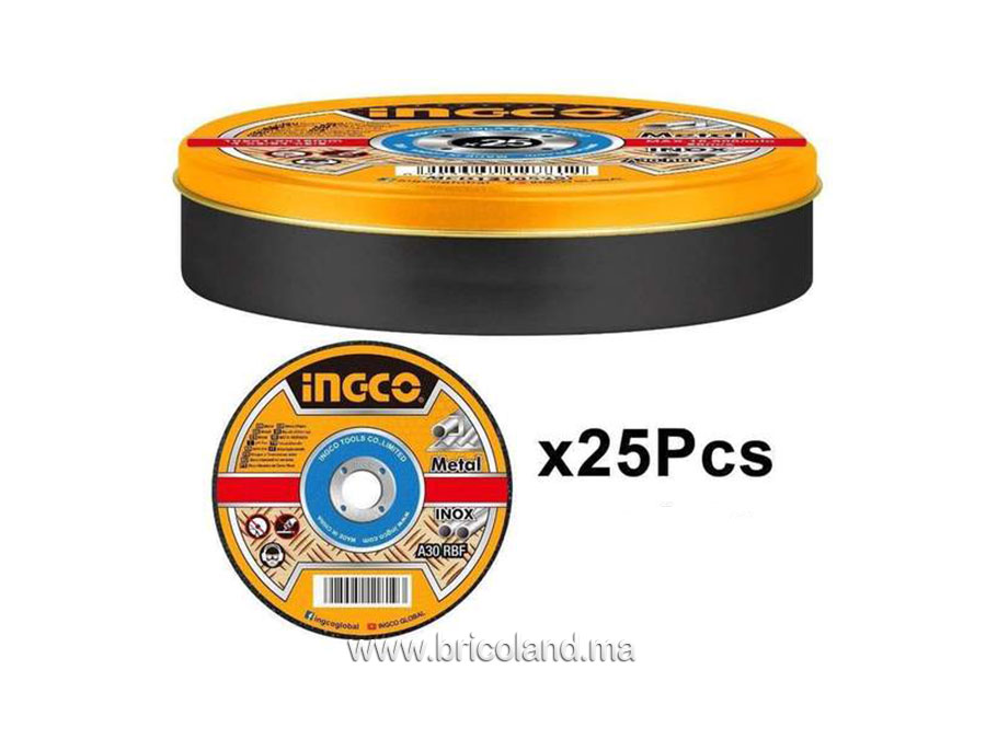Set de 25 disques abrasifs 115mm MCD1211525 métal - INGCO-0