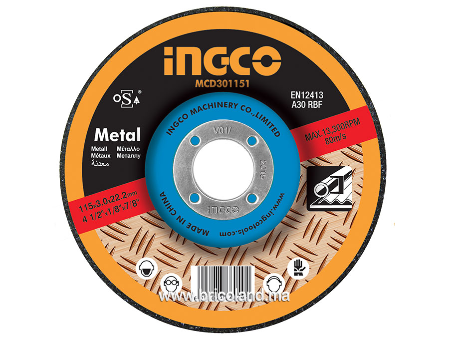 Disque à tronçonner 115 x 22.2 x 3.2mm pour métal - INGCO-0