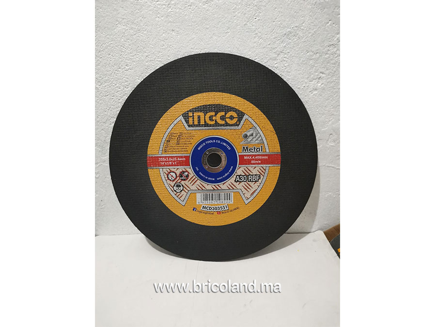 Disque à tronçonner 355 x 3.0 x 25.4mm pour métal - INGCO-15227