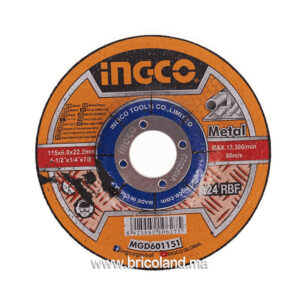 Disque de meulage pour métal 115 x 6.0 x 22.2mm MGD601151 - INGCO-0