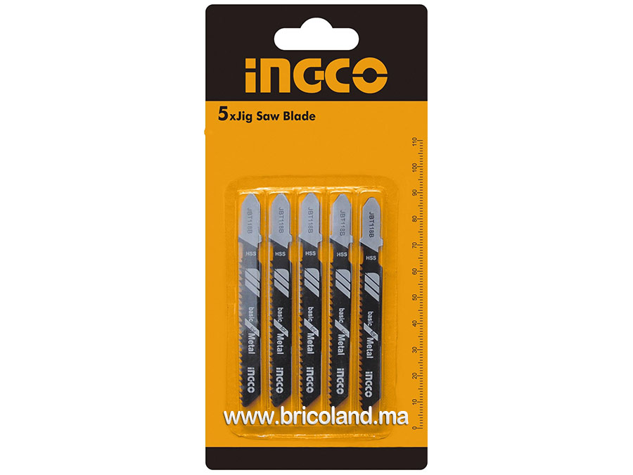 Jeu de 5 lames de scie sauteuse (Métal/Bois/Alu) 74mm - INGCO-0