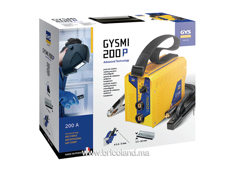 Poste à souder MMA inverter 10 à 200A GYSMI 200P - GYS-15170