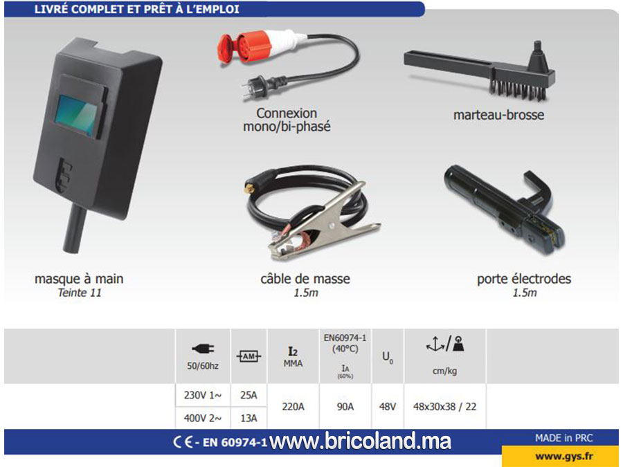 Poste à souder MMA 220A EXPERT 220 DV - GYS-15191