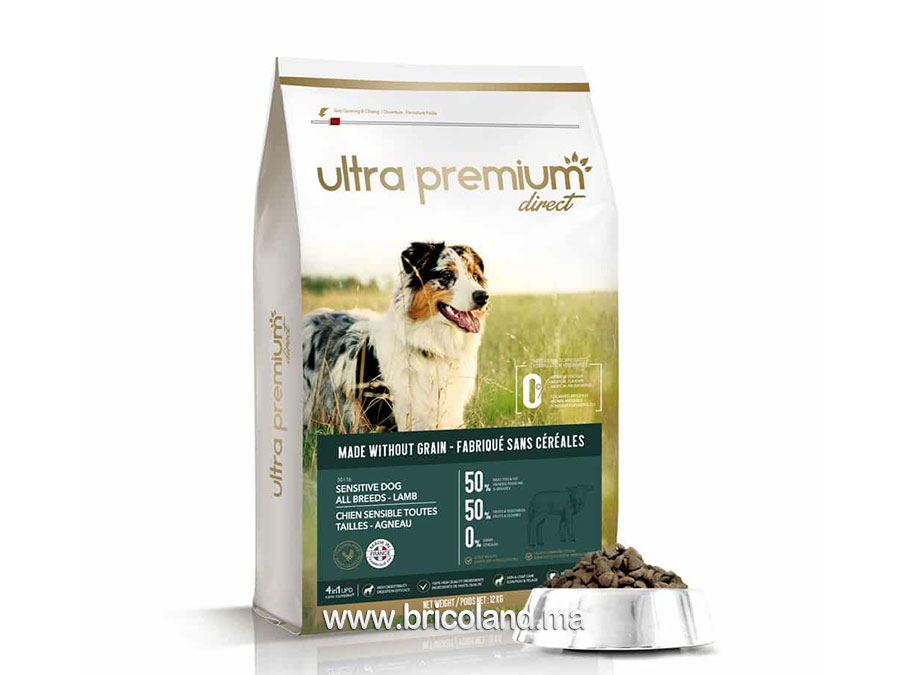 Croquettes Sans Céréales pour Chien Sensible Adulte en Agneau - UltraPremium -0
