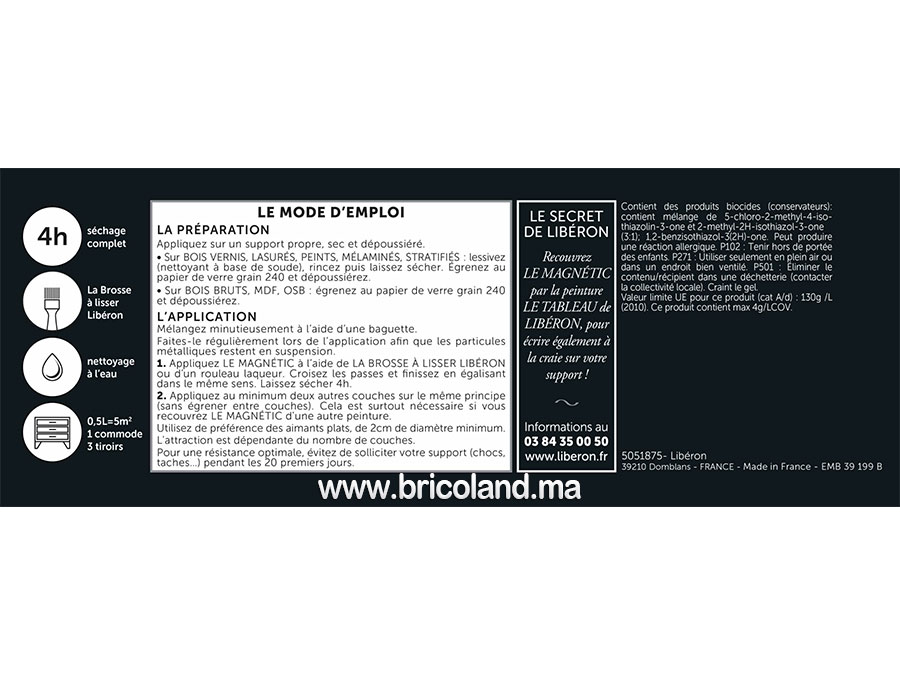 Peinture effet Magnétique Gris 0.5L - LIBÉRON-15325