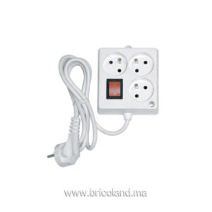 Bloc multiprises carré avec interrupteur (3x2P+T 3m) - INGELEC-0