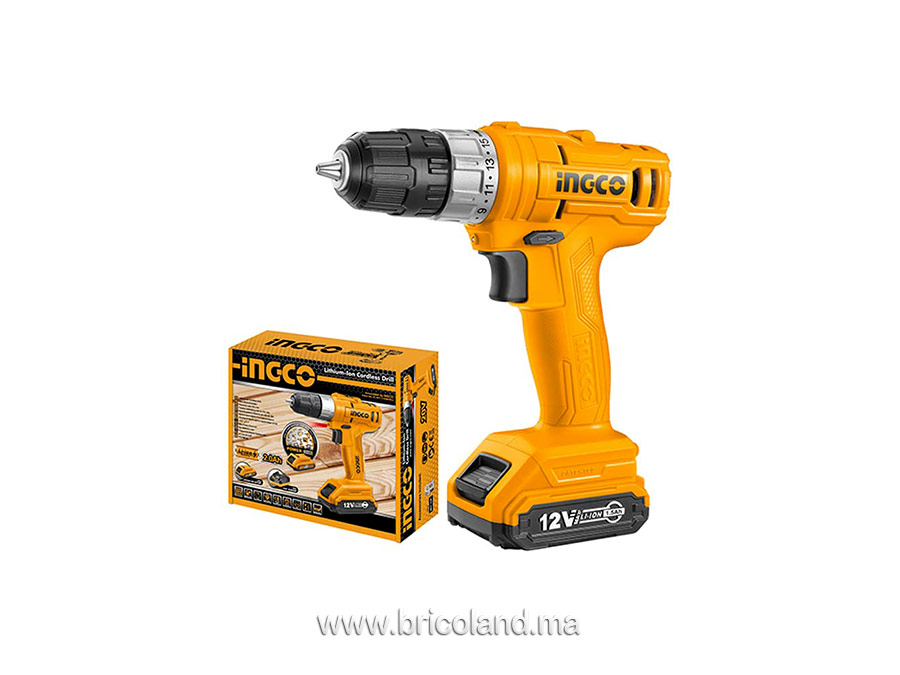 Perceuse visseuse sans fil 12V CDLI1211 - INGCO-0