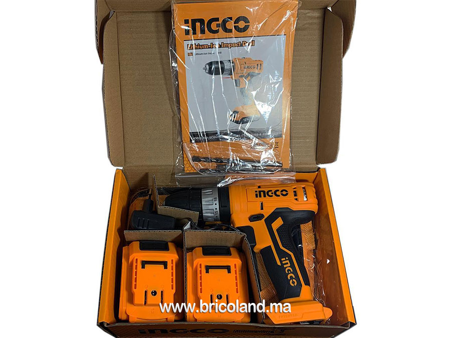 Perceuse visseuse pro sans fil 12V CIDLI1222 avec 2 batteries - INGCO-15665