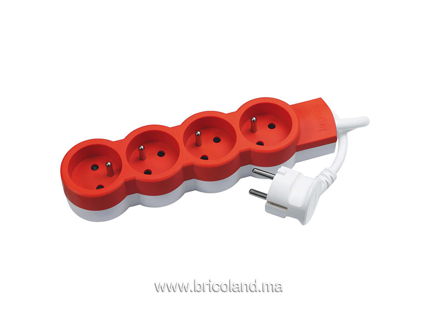 Rallonge multiprise orange (4x2P+T 1,5m) - LEGRAND-0