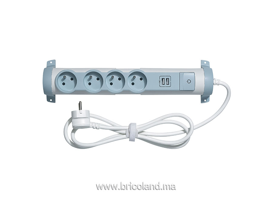 Rallonge multiprise 4 prises (2P+T) + 2 ports USB - LEGRAND-0