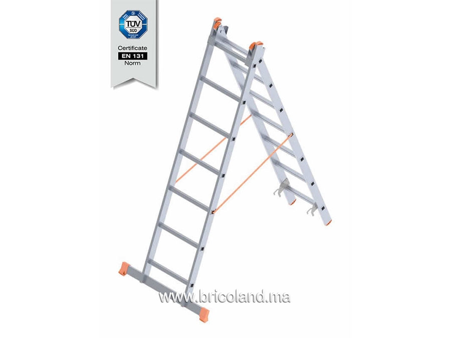 Echelle double en aluminium 2+2m - SARAYLI-0