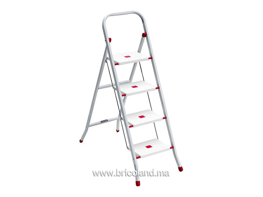 Escabeau 4 marches Practical marche en plastique - SARAYLI-0