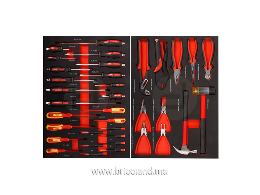 Servante d'atelier 7 tiroirs 200 pièces - NRS TOOLS-15833