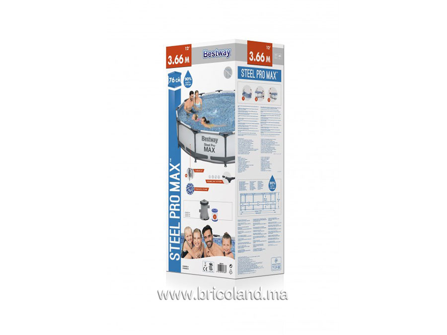 Piscine hors sol tubulaire Steel Pro MAX™ 3.66 x 0.76 m - Bestway-15864