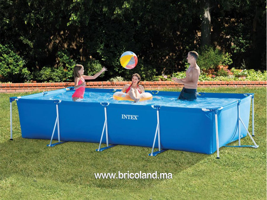 Piscine hors sol rectangulaire MFJ 4.5 x 2.2 x 0.84 m avec pompe de filtration - INTEX-15858