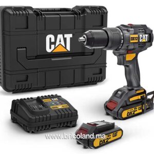 Perceuse-visseuse sans fil professionnelle 2 batteries Li-ion 18Volt/2.0Ah - DX12 - CATERPILLAR-0