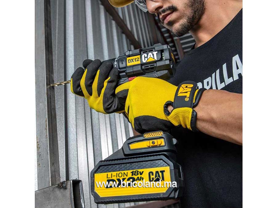 Perceuse-visseuse sans fil professionnelle 2 batteries Li-ion 18Volt/2.0Ah - DX12 - CATERPILLAR-16164