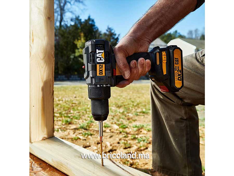 Perceuse-visseuse sans fil professionnelle 2 batteries Li-ion 18Volt/2.0Ah - DX12 - CATERPILLAR-16163