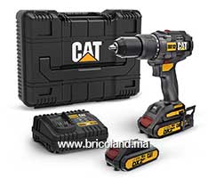 Perceuse-visseuse sans fil professionnelle 2 batteries Li-ion 18Volt/2.0Ah - DX12 - CATERPILLAR-thumbnail