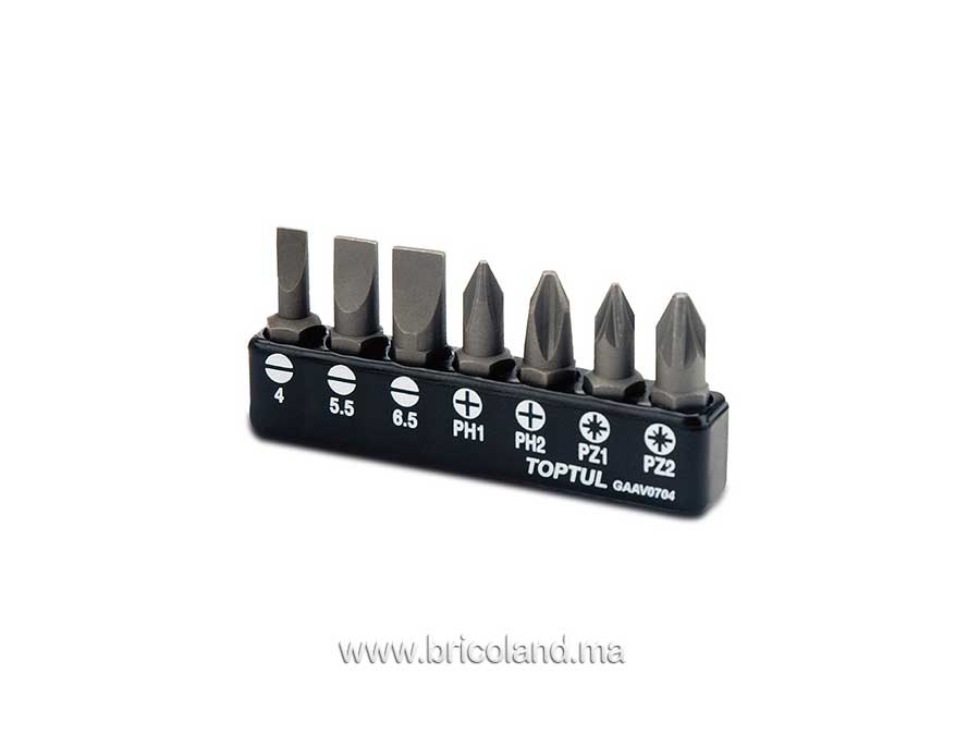 Jeu d'embouts de vissage PLAT+PH+PZ GAAV0704 - TOPTUL-0