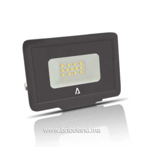 Projecteur LED SLIM SMD 10W IP65 5000K 800LM NOIR - VITO-0